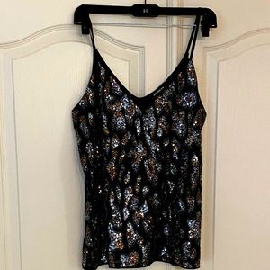 Express Dressy Sequined Sleeveless Top